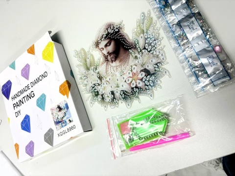 Haft Diamentowy Acrylic Jezus Na Łańcuszku Diamond Painting Mozaika