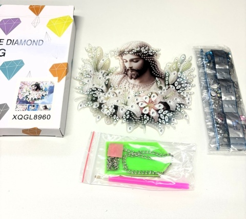 Haft Diamentowy Acrylic Jezus Na Łańcuszku Diamond Painting Mozaika