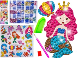 Haft Diamentowy Mozaika Diamentowa Naklejki Zestaw 21 Naklejek Dla Dzieci Syrenka