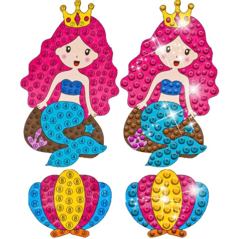 Haft Diamentowy Mozaika Diamentowa Naklejki Zestaw 21 Naklejek Dla Dzieci Syrenka