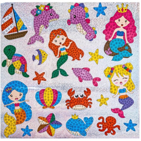 Haft Diamentowy Mozaika Diamentowa Naklejki Zestaw 21 Naklejek Dla Dzieci Syrenka