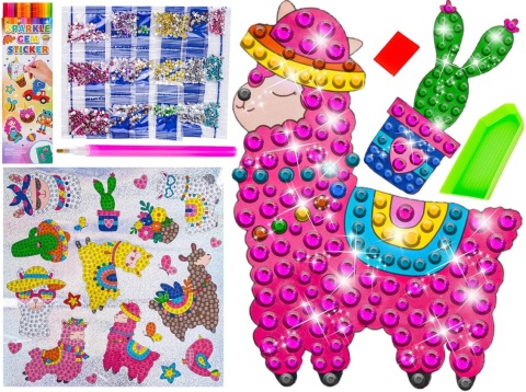 Haft Diamentowy Mozaika Diamentowa Naklejki Zestaw 20 Naklejek Alpaka Dla Dzieci