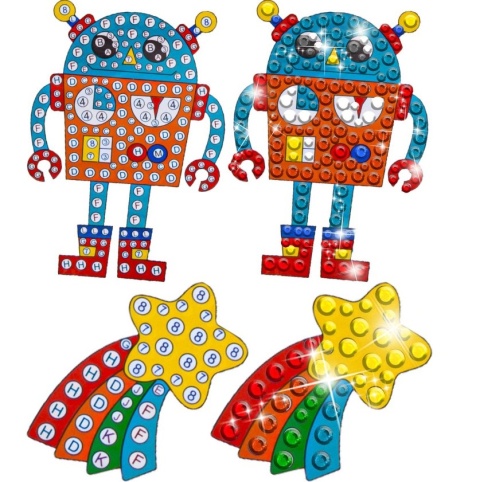 Haft Diamentowy Mozaika Diamentowa Naklejki Zestaw 20 Naklejek Roboty Dla Dzieci