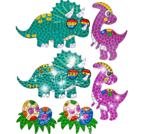 Haft Diamentowy Mozaika Diamentowa Naklejki Zestaw Dinozaury Dla Dzieci 18 Naklejek