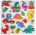 Haft Diamentowy Mozaika Diamentowa Naklejki Zestaw Dinozaury Dla Dzieci 18 Naklejek