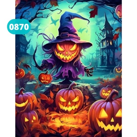 Haft Diamentowy Mozaika Wyklejanka 30x40cm Diamond Painting Halloween Dynia