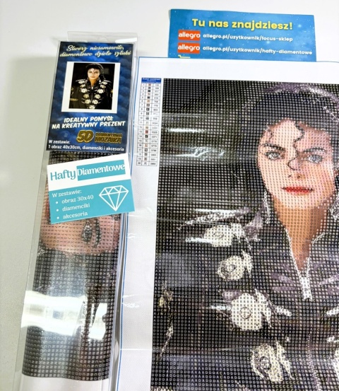 Haft Diamentowy Mozaika Wyklejanka 30x40cm Diamond Painting Michael Jackson