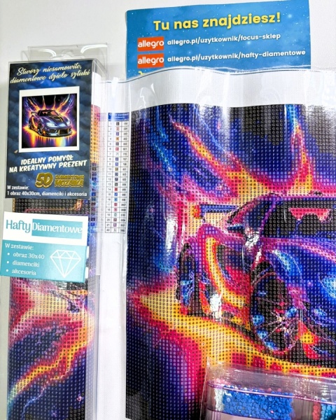Haft Diamentowy Mozaika Wyklejanka 30x40cm Diamond Painting Samochód Auto
