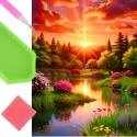 Haft Diamentowy Mozaika Wyklejanka 30x40 Diamond Painting Krajobraz Zachód