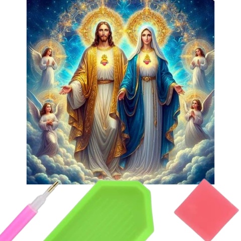Haft Diamentowy Mozaika Wyklejanka 30x40cm Diamond Painting Jezus Maryja