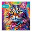 Haft Diamentowy Mozaika Wyklejanka 30x40cm Diamond Painting Kotek Kolorowy