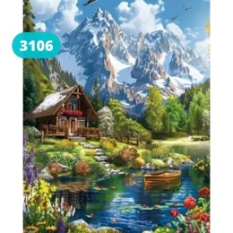 Haft Diamentowy Mozaika Wyklejanka 30x40cm Diamond Painting Kwiaty Góry