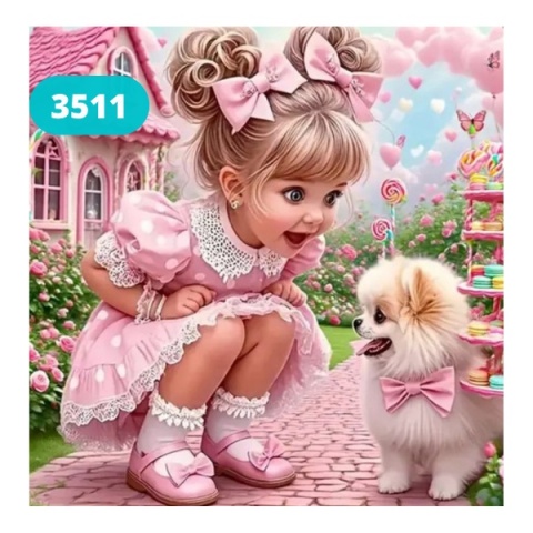 Haft Diamentowy Mozaika Wyklejanka 30x40cm Diamond Painting Pomeranian Pies