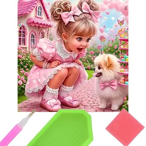 Haft Diamentowy Mozaika Wyklejanka 30x40cm Diamond Painting Pomeranian Pies