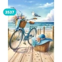 Haft Diamentowy Mozaika Wyklejanka 30x40cm Diamond Painting Lato Rower Plaża