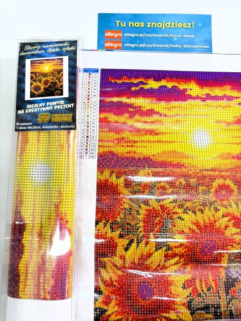 Haft Diamentowy Mozaika Wyklejanka 30x40cm Diamond Painting Kwiaty Krajobraz