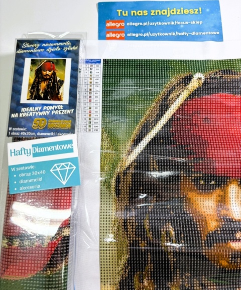 Haft Diamentowy Mozaika Wyklejanka 30x40cm Piraci Z Karaibów Johnny Depp