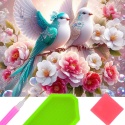Haft Diamentowy Diamond Painting Mozaika Ptak Ptaki Kwiaty Róże
