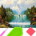 aft Diamentowy Diamond Painting Mozaika Wodospad Góry Las