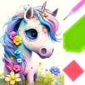 Haft Diamentowy Jednorożec Tęcza Diamond Paiting Mozaika Zestaw 5D