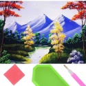 Haft Diamentowy Mozaika Diamond Painting Góry Pejzaż Krajobraz
