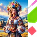Haft Diamentowy Mozaika Ukrainka Kwiaty Słowianka Diamond Painting