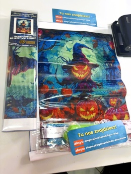 Haft Diamentowy Mozaika Wyklejanka 30x40cm Diamond Painting Halloween Dynia