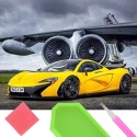 Haft Diamentowy Żółty Samochód Auto Mozaika Diamond Painting Zestaw